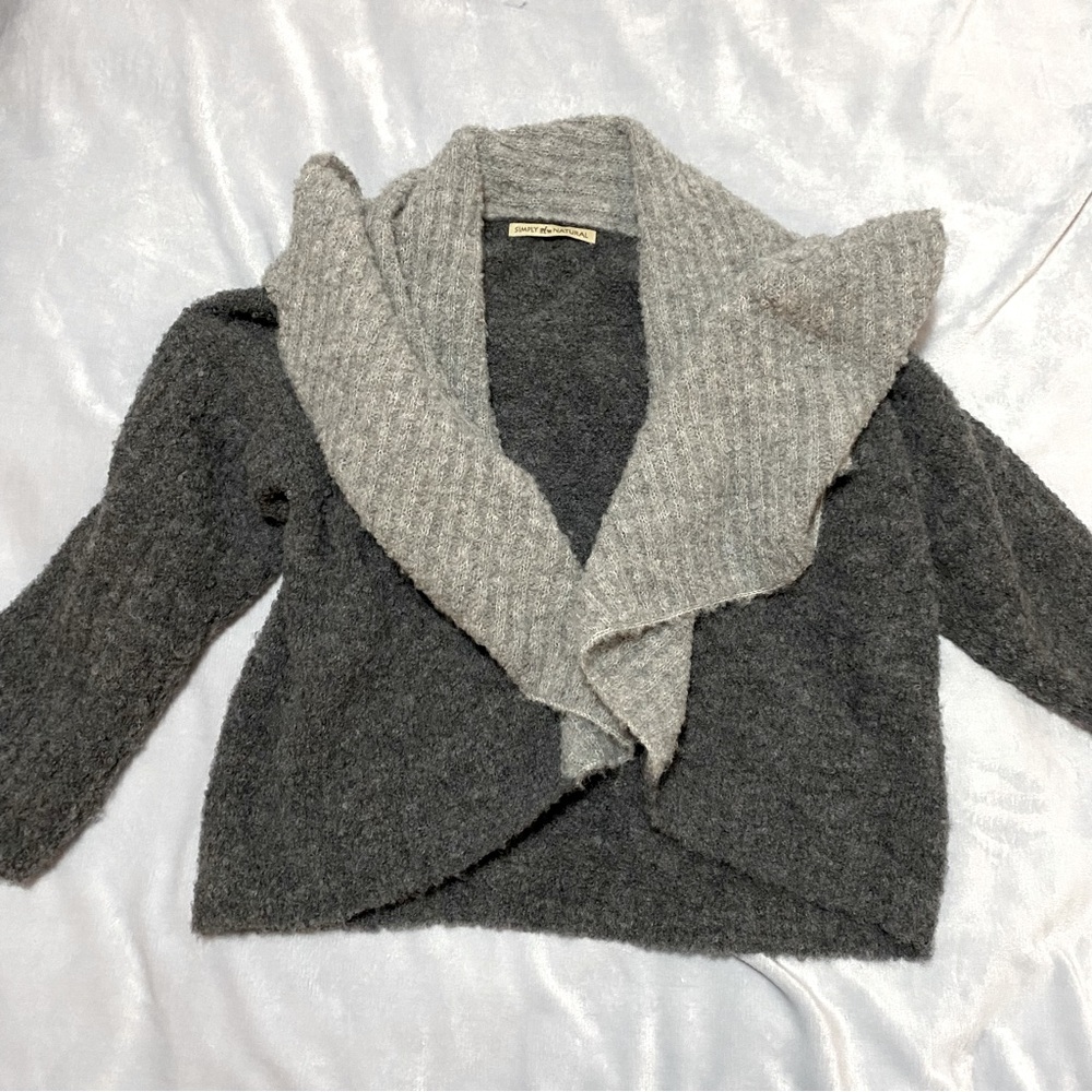 Simply Natural alpaca blend open front cardigan